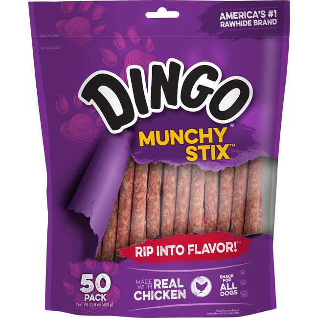 Dingo Munchy Stix, Made With Real Chicken, 50-Count, Red (P-22042)