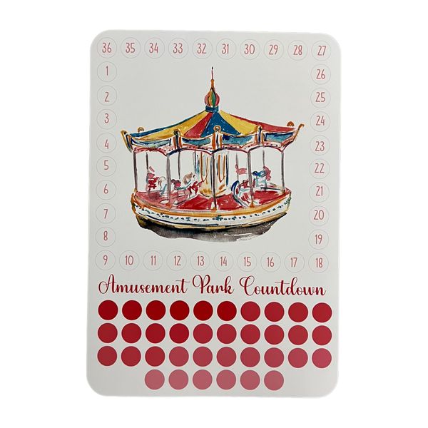 Amusement Park Countdown Activity Sticker (Choose One) From Made By R And R (Carousel)
