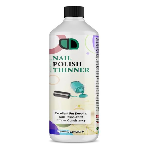 DD Nail Polish Thinner to Restore Hardened Nail Polish THINNER Gel Nail Varnish Thinner Thin and Revive old Favorite polish (1000ml)