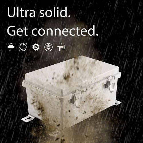 Gratury Junction Box, IP67 Waterproof Plastic Enclosure for Electrical Project, Hinged Grey Cover, Includes Mounting Plate and Wall Bracket 290×190×140mm (11.4"×7.5"×5.5")
