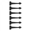 6 Pcs Black Door Strap Hinges Wrought Iron Strap Hinges Spaded Tip Gate Hinges