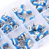 Variable Resistors Potentiometer Kit, 100pcs 10 Values 500ohm-1m Ohm Breadboard Potentiometer, Variable Resistor Trimmer Potentiometer, Adjustable Horizontal Cermet Potentiometer