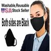 Mascarilla 12 PCs Lavable Reutilizable Algodón Aliento Cómodo Doble Capa Negro