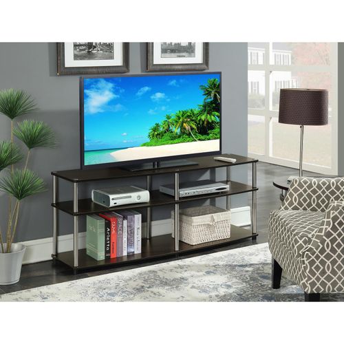 Maykoosh 3 Tier TV Stand, Espresso - 60" Modern Design, Open Concept Shelving, Easy Tool-Free Assembly, Perfect for Media Storage, 60 Lb.