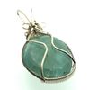 Blue Topaz Gemstone Sterling Silver Wire Wrapped Pendant