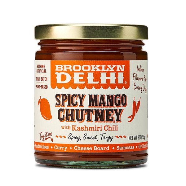 Brooklyn Delhi Spicy Mango Chutney | Made with Ripe Mangos, Fresh Ginger, and Heirloom Kashmiri Chili Peppers | Vegan, Nothing Artificial (Pack of 1)