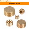 16PCS Brass Pipe Fittings Set, NPT Pipe Plug 1/8" 1/4" 3/8" 1/2" Brass Internal Hex Thread Socket Pipe Plug Set