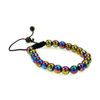 PURPLE WHALE Round Rainbow Hematite Bracelet