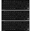 English US Self-Adheisive 3 Pack Keyboard Stickers Black Background