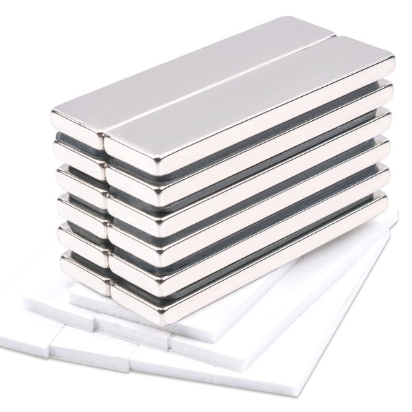 Magnets Super Strong Neodymium Magnets, Square Magnets, Strong Magnets, 40x10x3mm, Strong Rectangular Magnets, Double Sided Tape Included, Cuboid Magnets for DIY, Architectural Science, Crafts,