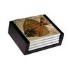Fossil Fish Images - 4-Piece Ceramic Tile Coaster Set - Caddy Included