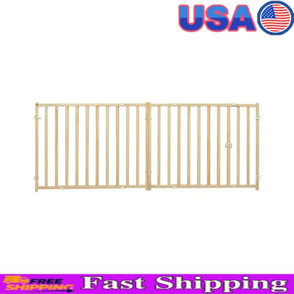 24" High Adjustable Dog Gate Pet Extra-Wide Expandable Walk-through Versatile US