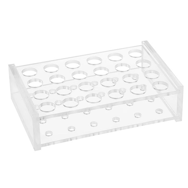 OLYCRAFT 24 Holes 1.5ml/2ml Test Tube Stand Centrifugal Tube Rack Tube Tube Rack Tube Rack Chew Black Acrylic Test Tube Holder Test Tube Holder Test Tube Rack Test Tube Display Rack 71x110x30mm Hole