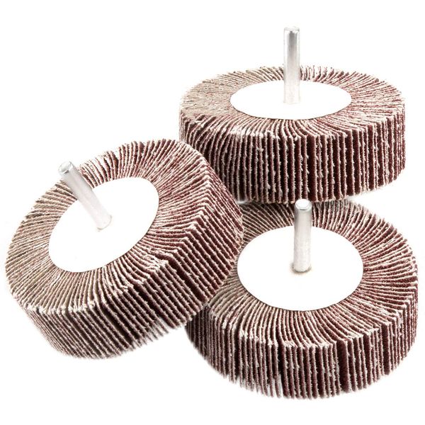 5 Pack Sanding Flap Wheel 3.15 x 1 x 1/4 inch Shank Mounted Flap Wheels 80 Grit Aluminum Oxide Abrasive Flap Grinding Wheels for Remove Rust, Weld Burr Polishing Flat - Fit for Most of Drill