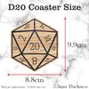D20 Wood Laminate Dungeons and Dragons themed coasters