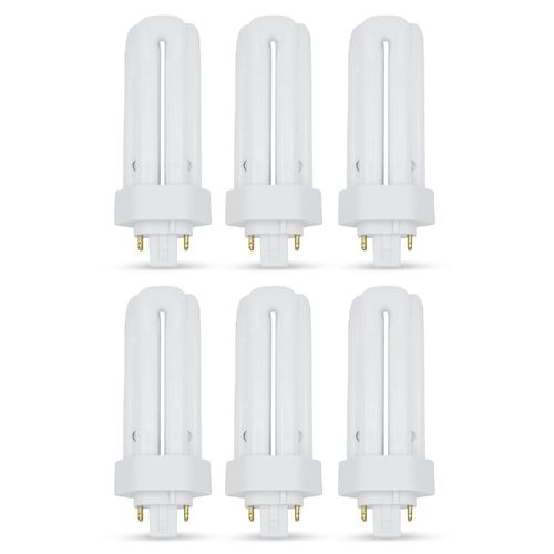 lumenivo 26 Watt Triple Tube Compact Fluorescent Light Bulb Replacement for Sylvania H&PC-55753 20882 CF26DT/E/IN/841/ECO for Indoor Fixtures, GX24Q-3 4 Pin CFL, 4100K Cool White - 6 Pack