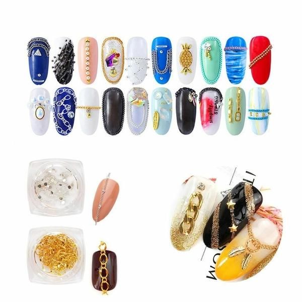 Nail Art Chain Parts Collection 2 Stone Point Combi, etc. 36 types (W8F9F73)