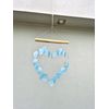 Heart-Shaped Shell Wind Spinner, Turquoise Blue Mobile, Garden Decor