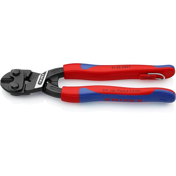 Knipex CoBolt® Compact Bolt Cutter black atramentized, with slim multi-component grips, with integrated tether attachment point for a tool tether 200 mm 71 02 200 T