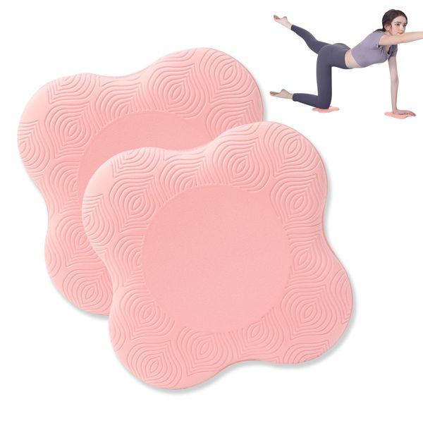 happykau Thick Knee Mat, Set of 2, Plank Elbow, Yoga Mat, Knee Pad, Small Size, Yoga Plank, Cushion Mat, Knee Protection Mat, Anti-Slip, Injury Prevention, Muscle Training, Mat, Elbow Pad, Yoga Pad, Elbow Support, Durable, Shock Absorption (Pink)