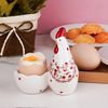 BUNCHBRAVO Ceramic Egg Cup - Cute Chicken Design, Rustic Farmhouse Dining Table Decor, Whimsical Easter Kitchen Accessory