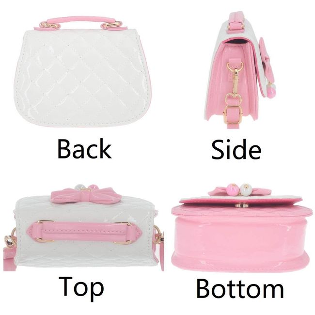 Little Girls Shoulder Bag, Bag Purse Handbag for Kids, Toddler, Girls-White