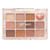 Jill Leen. HT04 Shining Mini Eyeshadow Palette, 12 Colors, Fine Glitter, High Color, High Adhesion, Compact
