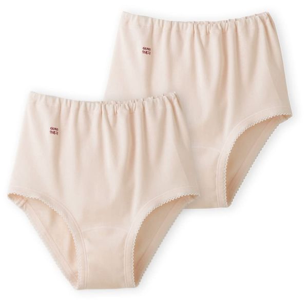 Gunze KQ3070 Women's Panties, Comfortable Workshop, 100% Cotton, Made in Japan, calm beige set of 2