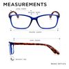 Read Optics Reading Glasses +1.0 - +3.5, Blue & Brown Crystal Rectangular Ready Readers