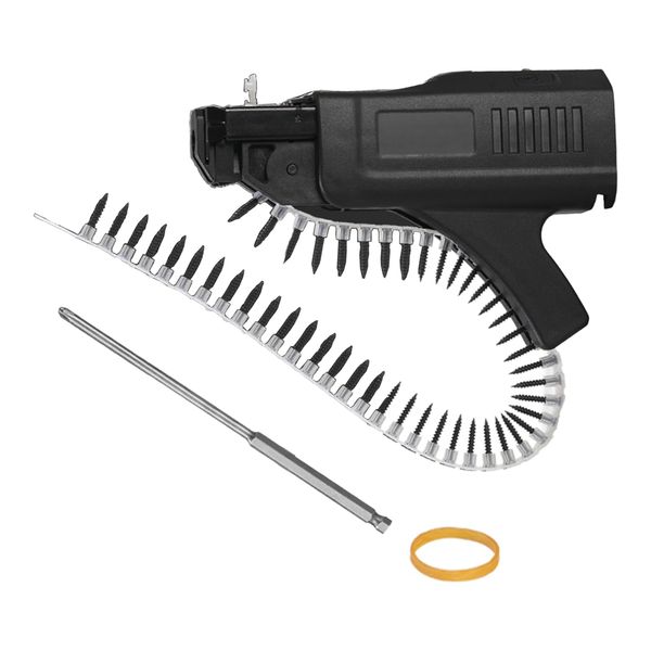 Kurras Drywall Screw Gun Automatic Chain Nail Gun Adapter,Auto Feed Screw Gun Collated Screw Gun Attachment Automatic Electric Drill Screw For Gypsum Board/Partition Wall/Wood Board/Ceiling