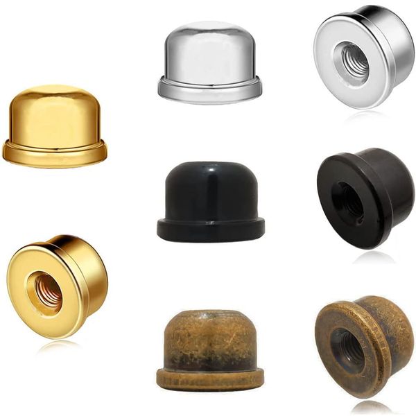 Hyamass 8Pcs Lamp Finial Knob Lamp Accessories 1/2 Inch Tall Lamp Finials Plated Steel Finials Tapped 1/4-27 for Lamp Harp Tops(Mix Color）