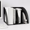 Marte Vanci Magazine File Holder Vertical PP Folder Book Desktop Organizer Plastic Storage Sturdy Vertical 4 Section Folder Black