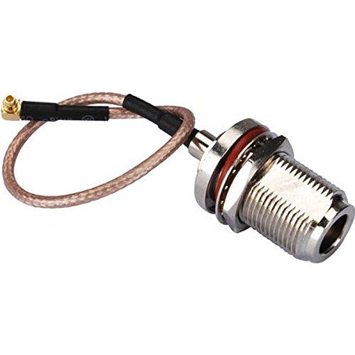 MMCX Male Right Angle to N Female Bulkhead Mount with Waterproof O-Ring Cable Using RG316 Coax - 11.81" Ships from USA