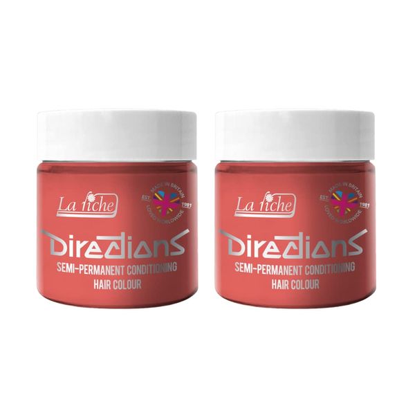 La Riche Directions Semi Permanent Hair Colour, 100 ml Tub, Pack of 2 (Peach)