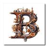 3dRose Steampunk Monogram Initial B - Iron on Heat Transfers (ht-382504-1)