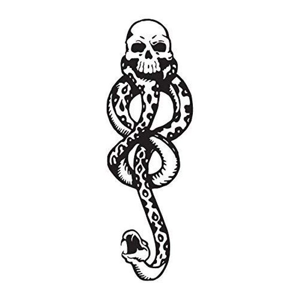 Konsait 20Sheets Dark Mark Death Eater Tattoos, Dark Mark Mamba Skull Fake temporary Tattoos for Adults Kids Halloween Cosplay/Costume Tattoo Accessories Halloween Party Favors Supplies Gift