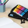 MILAN® 2 Tier Pencil Case with Sunset Content, Black and Green