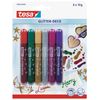 tesa UK Glitter-Deco Glue Pens Assorted Intense Vibrant Colours - Pack of 6