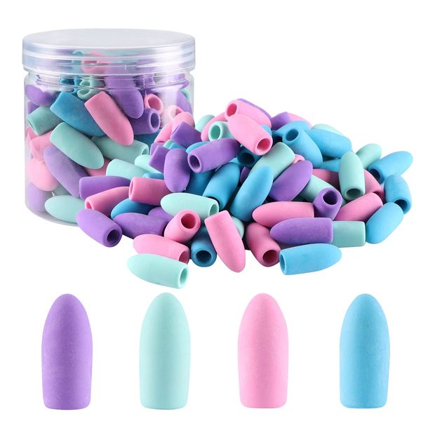 Aipker Pencil Erasers, Pencil Top Erasers, Pencil Erasers Toppers,Cap Erasers,Pencil Top Erasers for Kids,Pencil Top Erasers Bulk (80Pcs/Box)