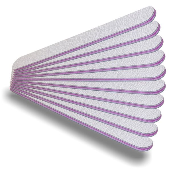10 lime professionali per unghie, diritte, 180 / 240, zebrate