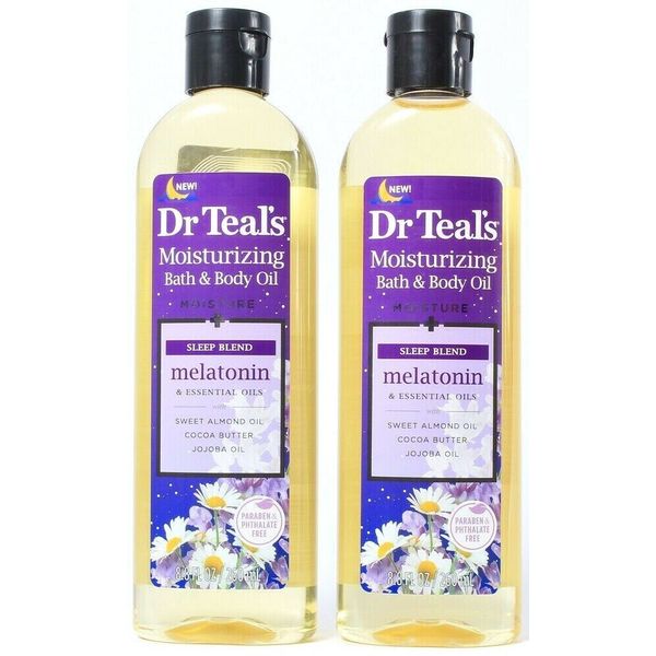 2 Count Dr. Teals Moisturizing Bath & Body Oil Melatonin Sleep Blend 8.8fl oz