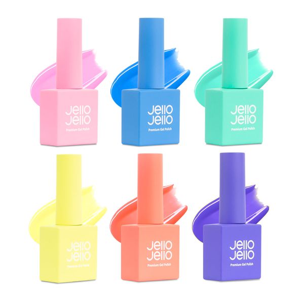 Jello Jello Summer Viva Neon Color Gel Nail Set of 6