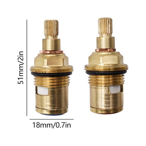 1 Pair Universal Replacement Tap Valves Brass Ceramic Disc Cartridge Faucet Repair Parts for Bathroom Kitchen Tap Mixer Tap Cartridge Quick Opening Copper Valve core Faucet (1 Pair Hot & Cold)