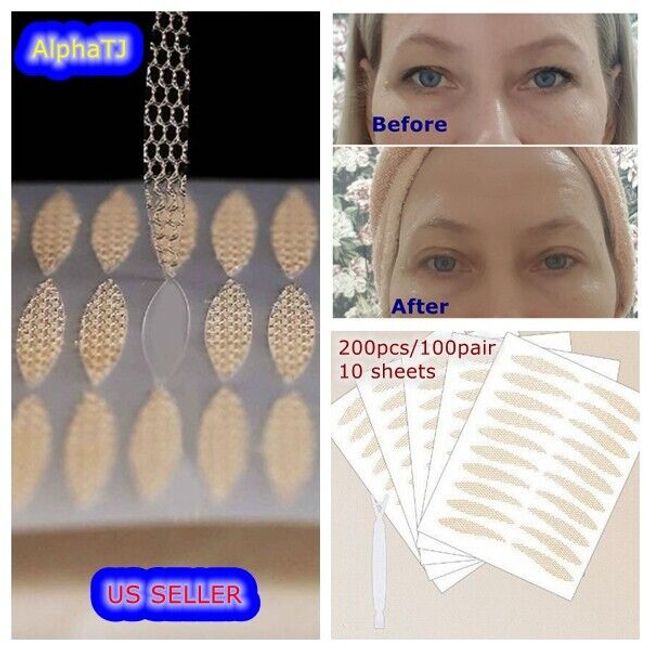 200pcs Mesh Double Eyelid Lift Strips Sticker Droopy Saggy Hooded Eye INVISIBLE