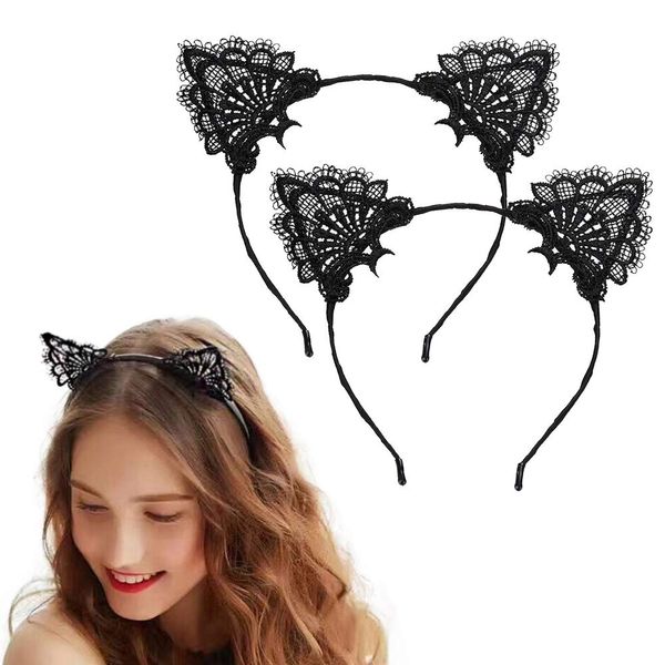 SUNTRADE 2PCS Lace Cat Ears Headband Exquisite Sweet Sexy Women Hair Accessories