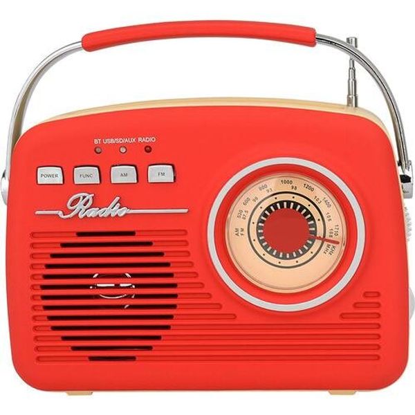SuperSonic SC-1201BTRED Retro Bluetooth Speaker - Red