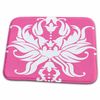 3dRose Bathroom Bath Rug Mat - Single Damask On Bright Pink Single Damask