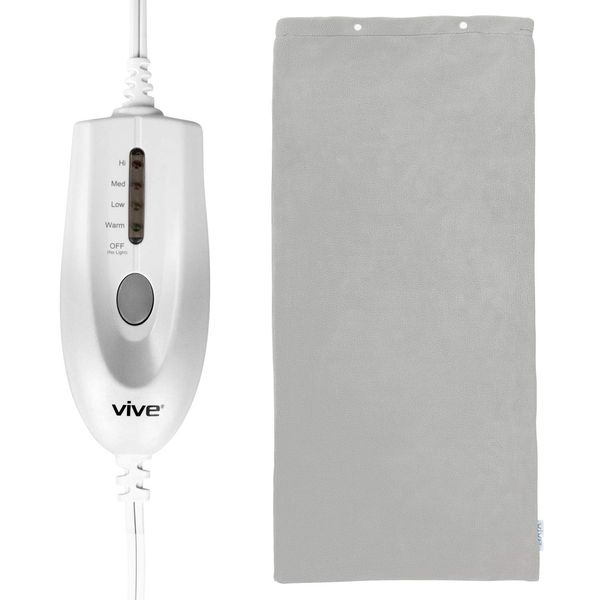 Vive Moist Heating Pad - Electric Heated Warming Hot Wrap for Heat Therapy on Back, Knee, Shoulder, Neck Pain, Period Menstrual Cramps, Cats, Dogs, Pets - Portable, Auto Shut Off (12" x 24")