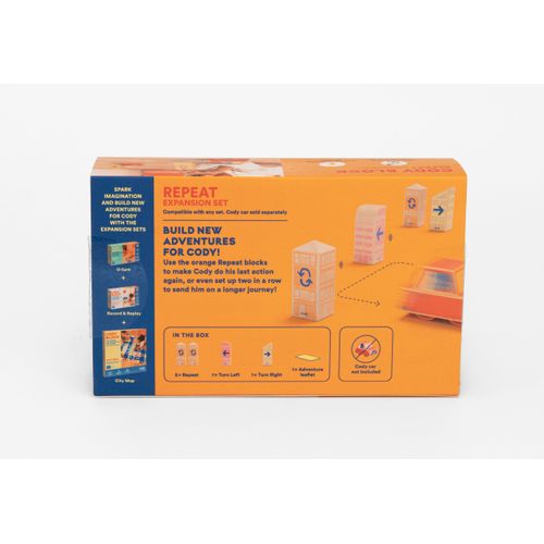 QUBS Cody Block Repeat Expansion Set, Educational Wooden Building Blocks and Car STEM Toys for Preschool Kids Ages 3+