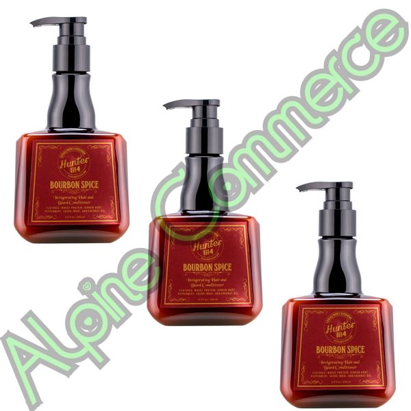 *3-Pack* Hunter Bourbon Spice Invigorating Hair & Beard Conditioner 8.5oz HC0802